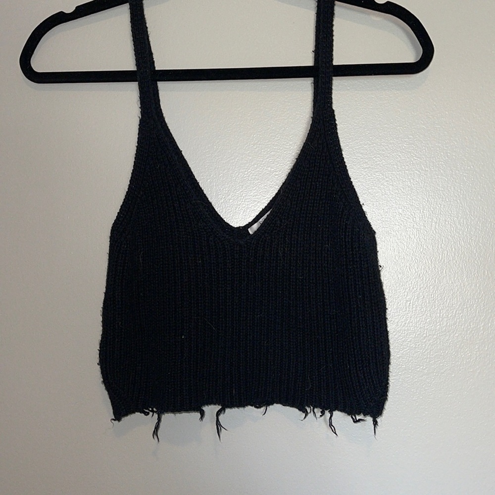 BP Distressed Sweater Crop